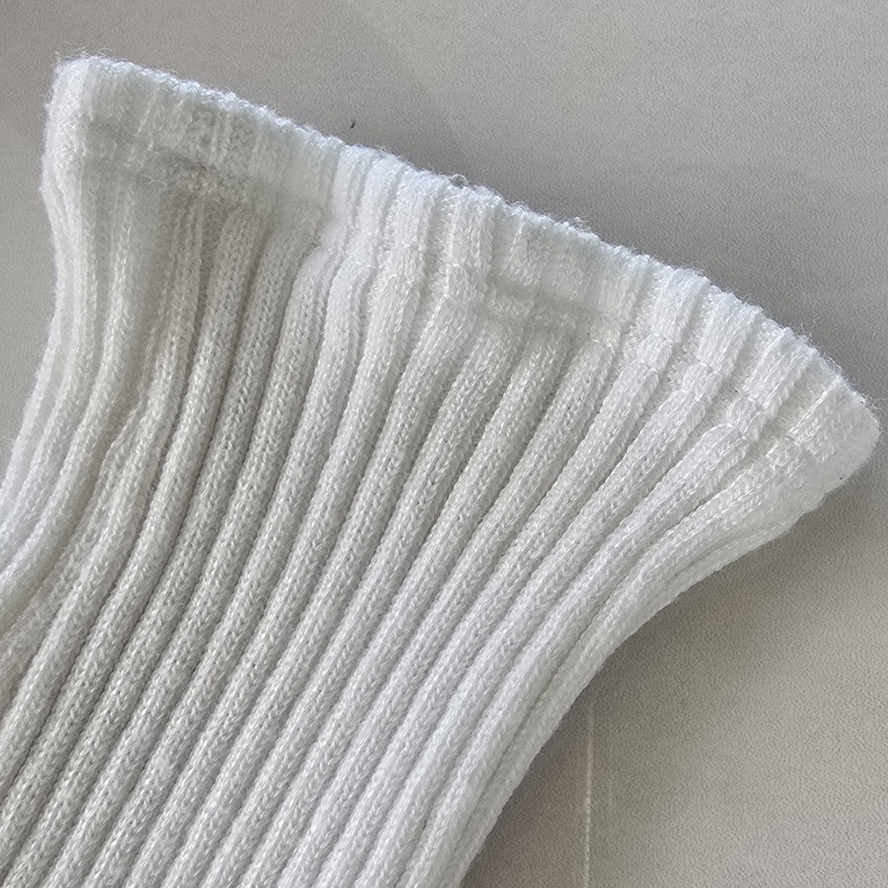 Commense Knit Ribbed Crew Neck Asymmetric Top - White - Small - Picture 11 of 12